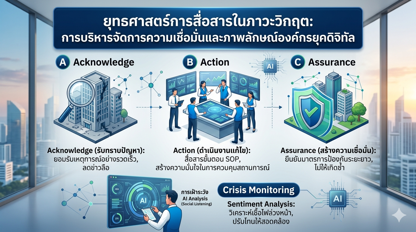 ยุทธศาสตร์การสื่อสารในภาวะวิกฤต: การบริหารจัดการความเชื่อมั่นและภาพลักษณ์องค์กรยุคดิจิทัล
