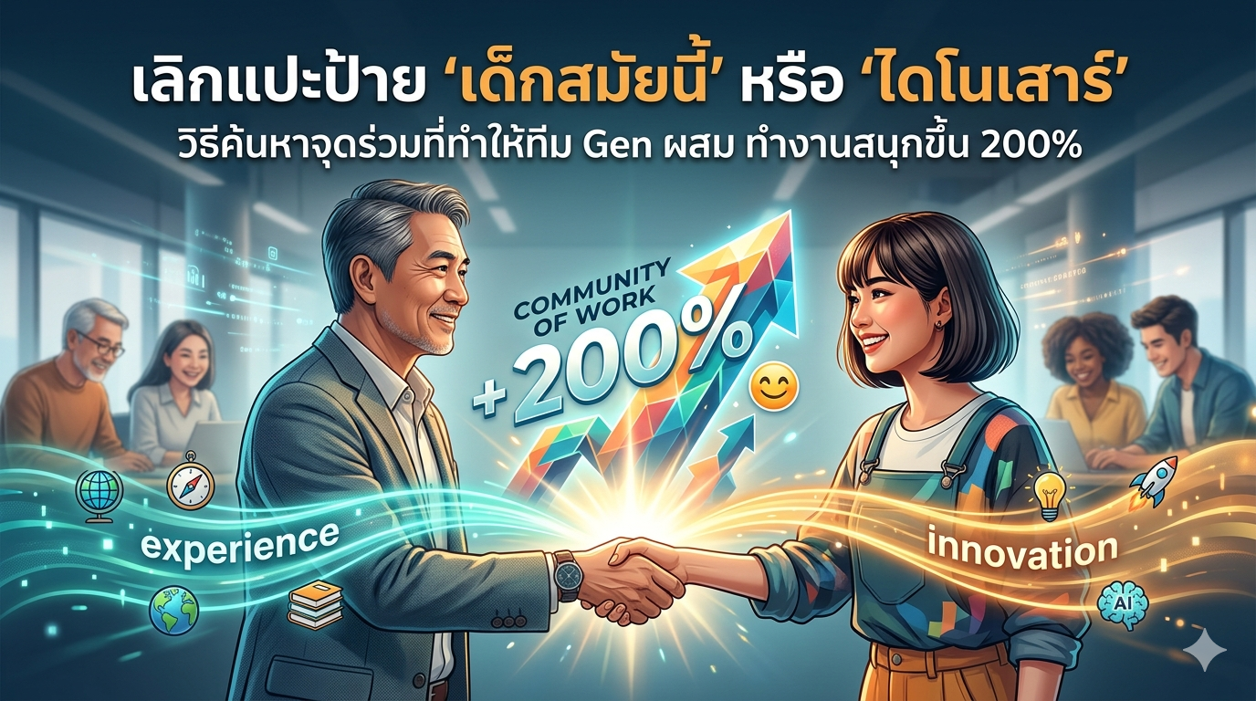 เลิกแปะป้าย 'เด็กสมัยนี้' หรือ 'ไดโนเสาร์': วิธีค้นหาจุดร่วมที่ทำให้ทีม Gen ผสม ทำงานสนุกขึ้น 200%