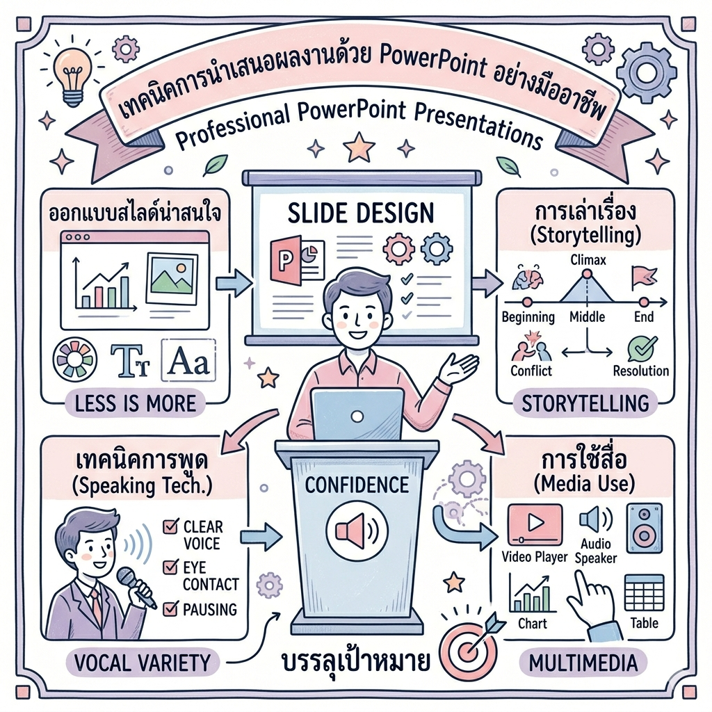 หลักสูตร เทคนิคการนำเสนอผลงานด้วย PowerPoint อย่างมืออาชีพ  (Creating Professional Presentation with PowerPoint)