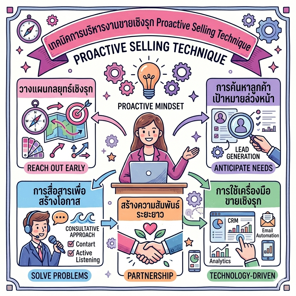 หลักสูตร เทคนิคการบริหารงานขายเชิงรุก Proactive Selling Technique