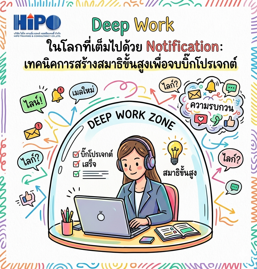 Deep Work ในโลกที่เต็มไปด้วย Notification: เทคนิคการสร้างสมาธิขั้นสูงเพื่อจบบิ๊กโปรเจกต์