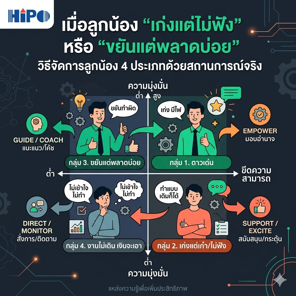 วิธีจัดการลูกน้อง 4 ประเภทด้วยสถานการณ์จริง